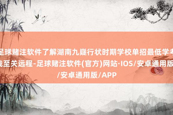 足球赌注软件了解湖南九嶷行状时期学校单招最低学考分数线至关远程-足球赌注软件(官方)网站·IOS/安卓通用版/APP