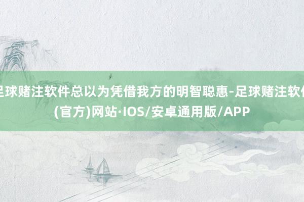 足球赌注软件总以为凭借我方的明智聪惠-足球赌注软件(官方)网站·IOS/安卓通用版/APP