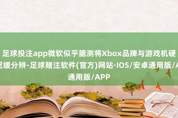 足球投注app微软似乎臆测将Xbox品牌与游戏机硬件迟缓分辨-足球赌注软件(官方)网站·IOS/安卓通用版/APP