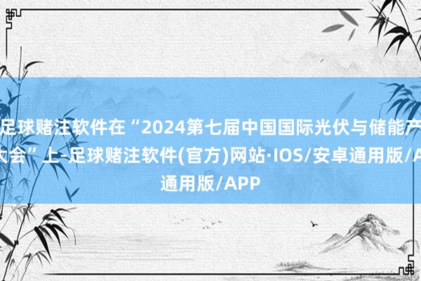 足球赌注软件在“2024第七届中国国际光伏与储能产业大会”上-足球赌注软件(官方)网站·IOS/安卓通用版/APP