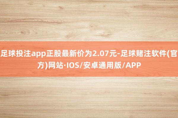 足球投注app正股最新价为2.07元-足球赌注软件(官方)网站·IOS/安卓通用版/APP