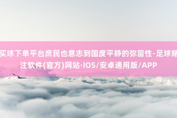 买球下单平台庶民也意志到国度平静的弥留性-足球赌注软件(官方)网站·IOS/安卓通用版/APP