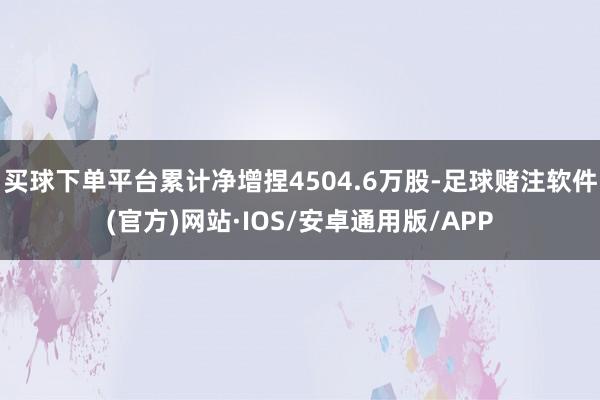 买球下单平台累计净增捏4504.6万股-足球赌注软件(官方)网站·IOS/安卓通用版/APP