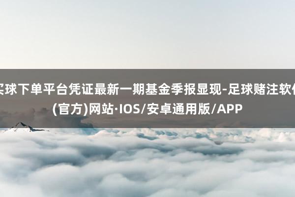 买球下单平台凭证最新一期基金季报显现-足球赌注软件(官方)网站·IOS/安卓通用版/APP