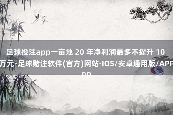 足球投注app一亩地 20 年净利润最多不擢升 10 万元-足球赌注软件(官方)网站·IOS/安卓通用版/APP