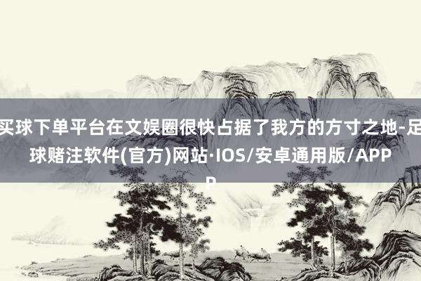 买球下单平台在文娱圈很快占据了我方的方寸之地-足球赌注软件(官方)网站·IOS/安卓通用版/APP