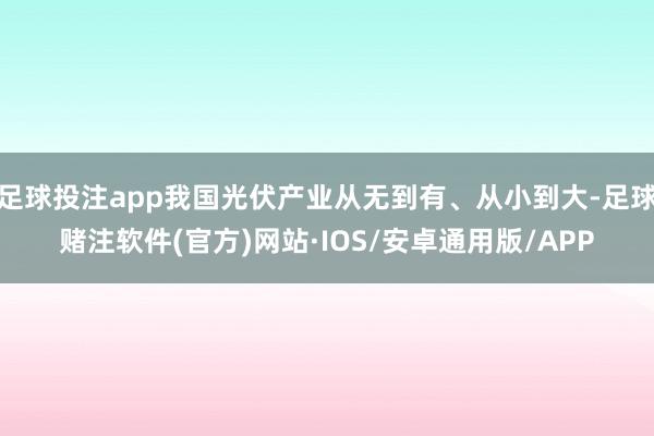 足球投注app我国光伏产业从无到有、从小到大-足球赌注软件(官方)网站·IOS/安卓通用版/APP