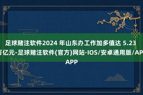 足球赌注软件2024 年山东办工作加多值达 5.23 万亿元-足球赌注软件(官方)网站·IOS/安卓通用版/APP