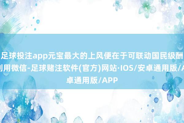 足球投注app元宝最大的上风便在于可联动国民级酬酢利用微信-足球赌注软件(官方)网站·IOS/安卓通用版/APP