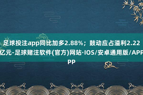 足球投注app同比加多2.88%；鼓动应占溢利2.22亿元-足球赌注软件(官方)网站·IOS/安卓通用版/APP