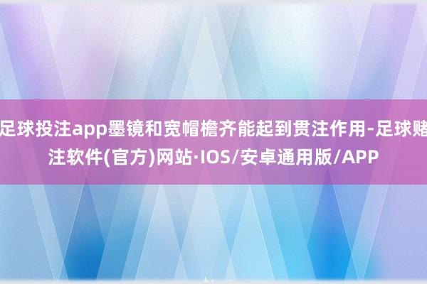 足球投注app墨镜和宽帽檐齐能起到贯注作用-足球赌注软件(官方)网站·IOS/安卓通用版/APP