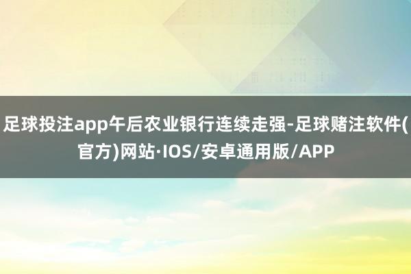 足球投注app午后农业银行连续走强-足球赌注软件(官方)网站·IOS/安卓通用版/APP